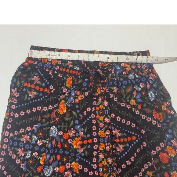 NEW Olivaceous Black Floral Thin Wide Leg Pants Women Small Boho Festival Hippie - Picture 9 of 16